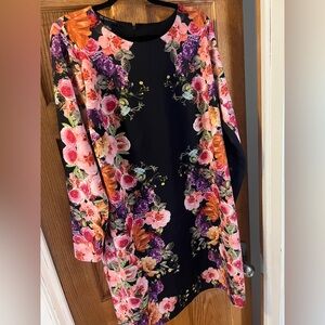 INC International Concepts Black and Pink Floral Dress